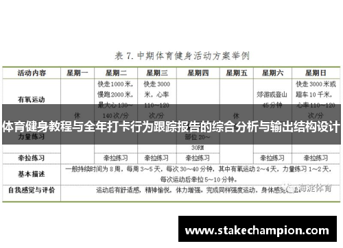 体育健身教程与全年打卡行为跟踪报告的综合分析与输出结构设计